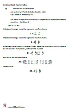 Using matrices to effect combined transformations